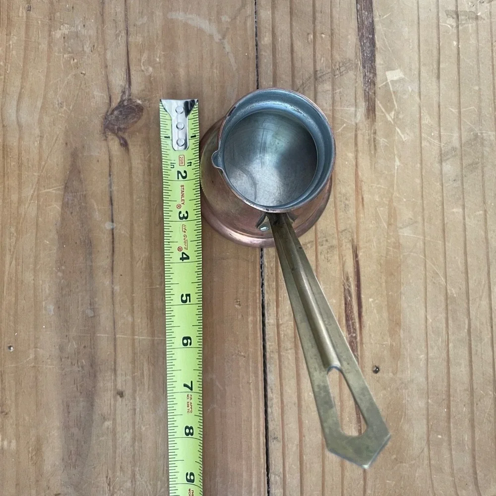 Vintage Copper Turkish Coffee Pot Cezve Ibrik Small Brass Handle Patina